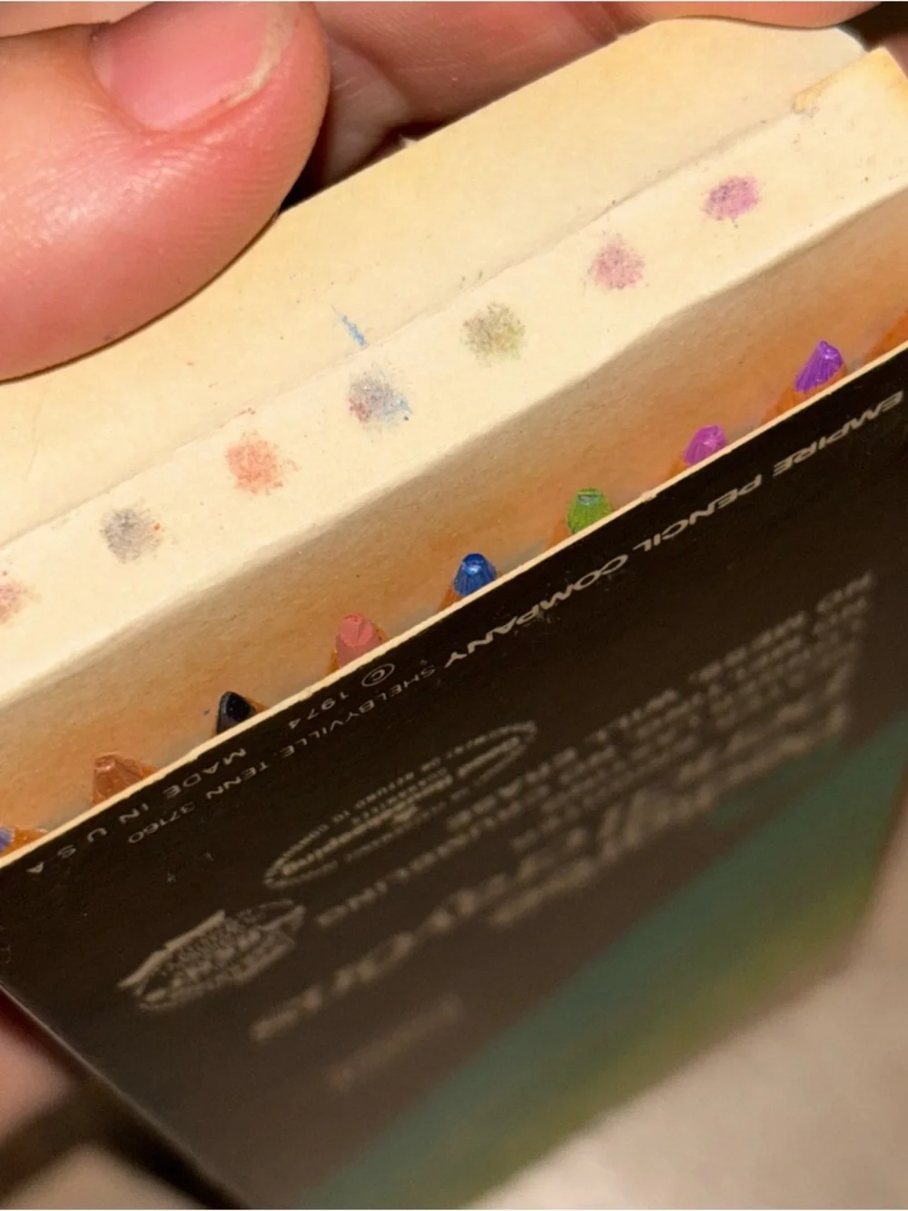 Vintage 1974 Pedigree Pencil Crayons No. 1124 18 Colors 9 Double-Sided
